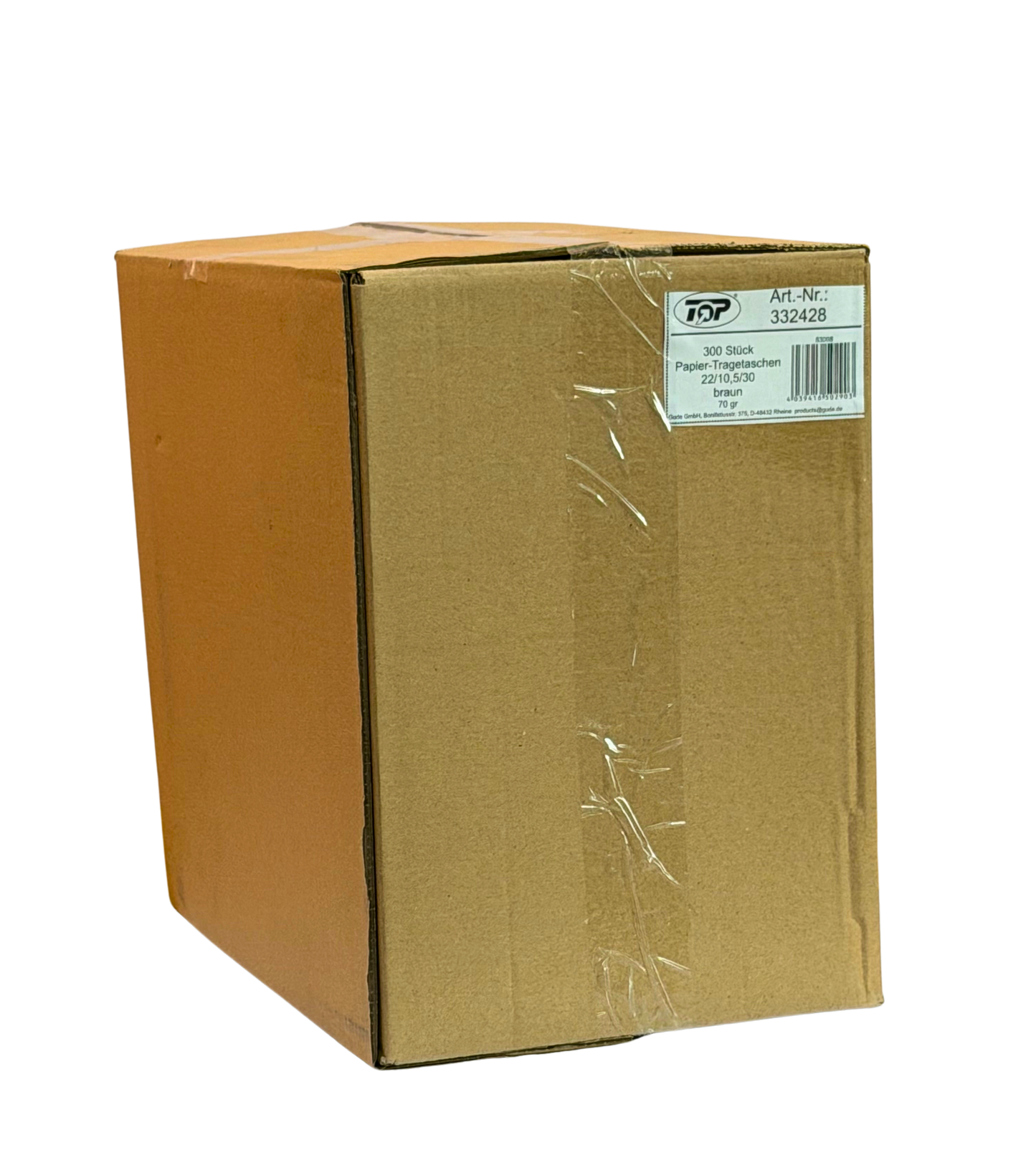 Papp Tragetaschen Braun 22x10,5x30 300Stk. 70G