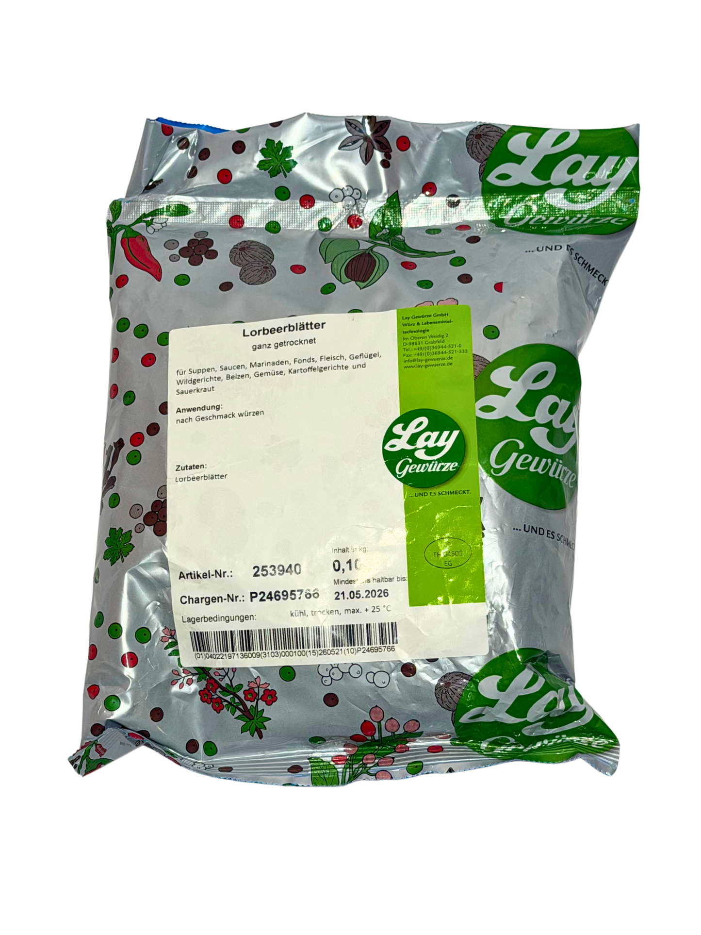 Lay Lorbeerblätter ganz getrocknet 100g Beutel