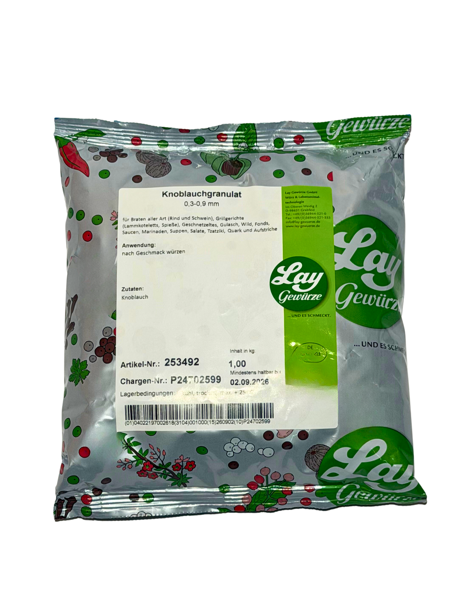 Lay Knoblauchgranulat 0,3-0,9mm 1kg Beutel