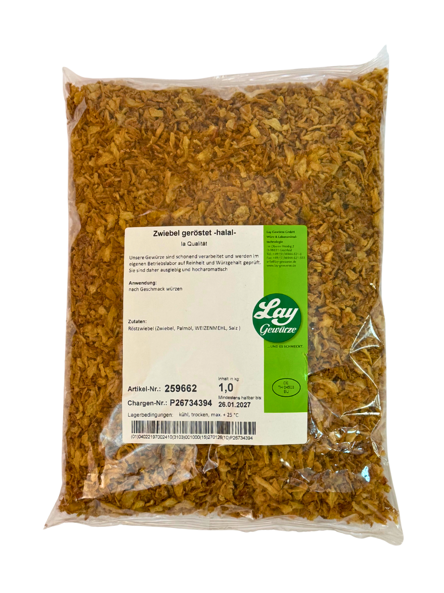 Lay Zwiebel geröstet 1a Qualität 1Kg Beutel