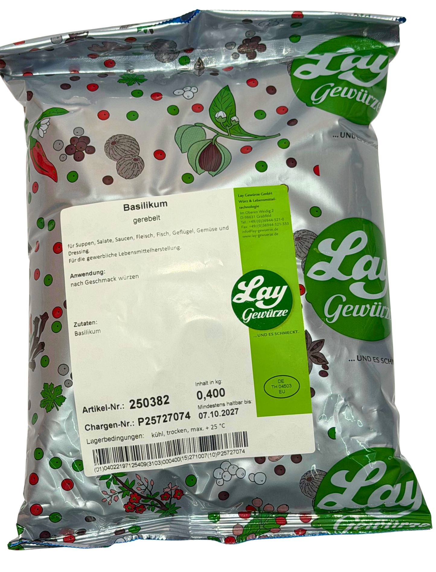 Lay Basilikum Gerebelt 400g Beutel