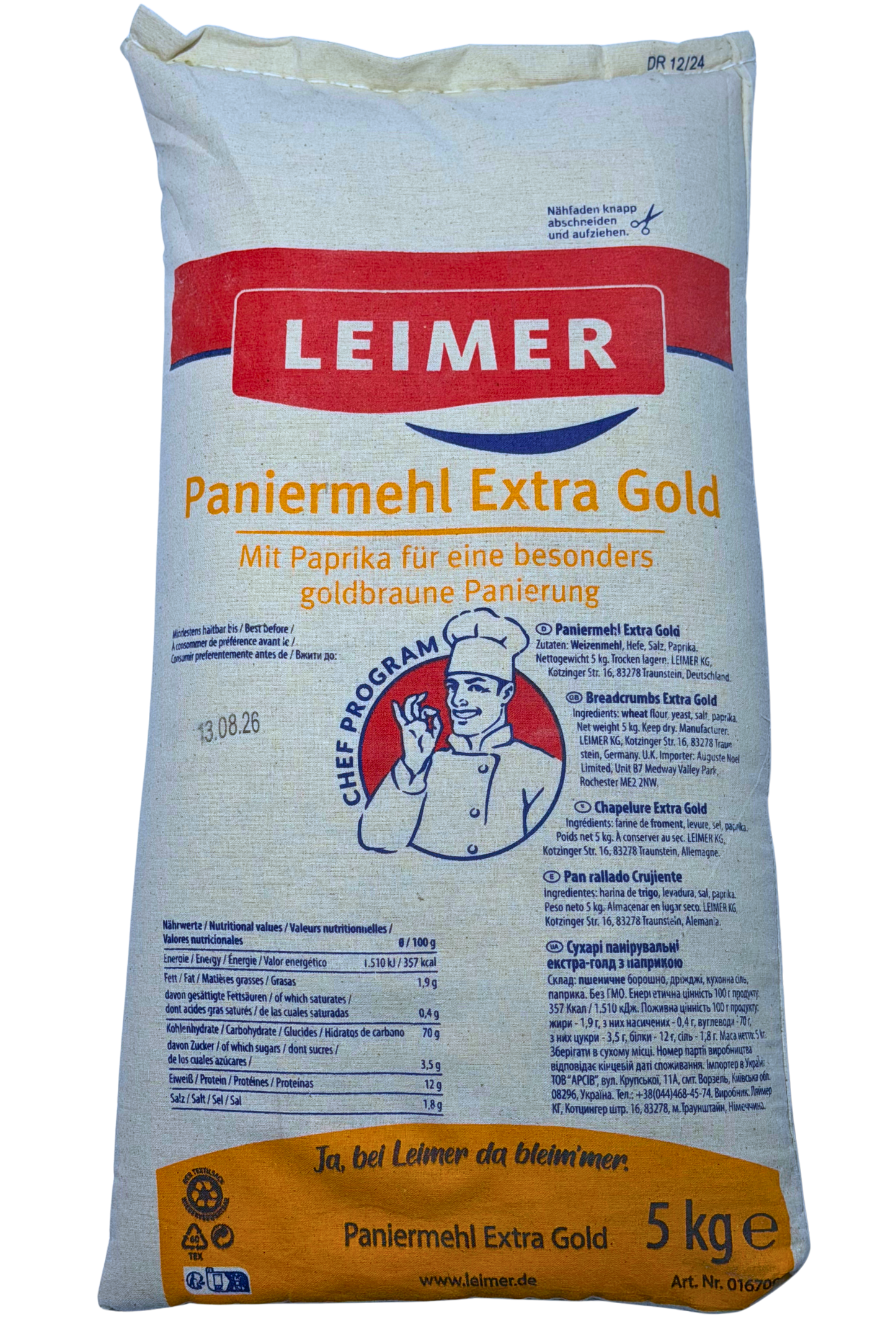 Leimer Paniermehl Goldgel m. Paprika 5kg
