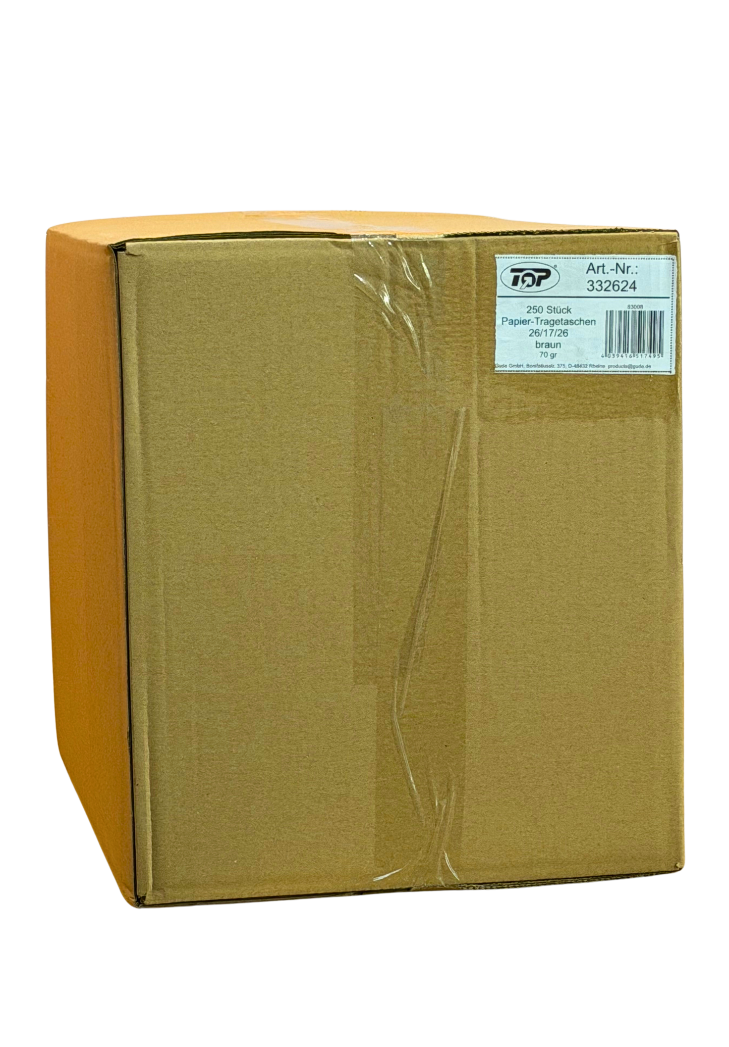 Papp Tragetaschen Braun 26x17x25 250Stk