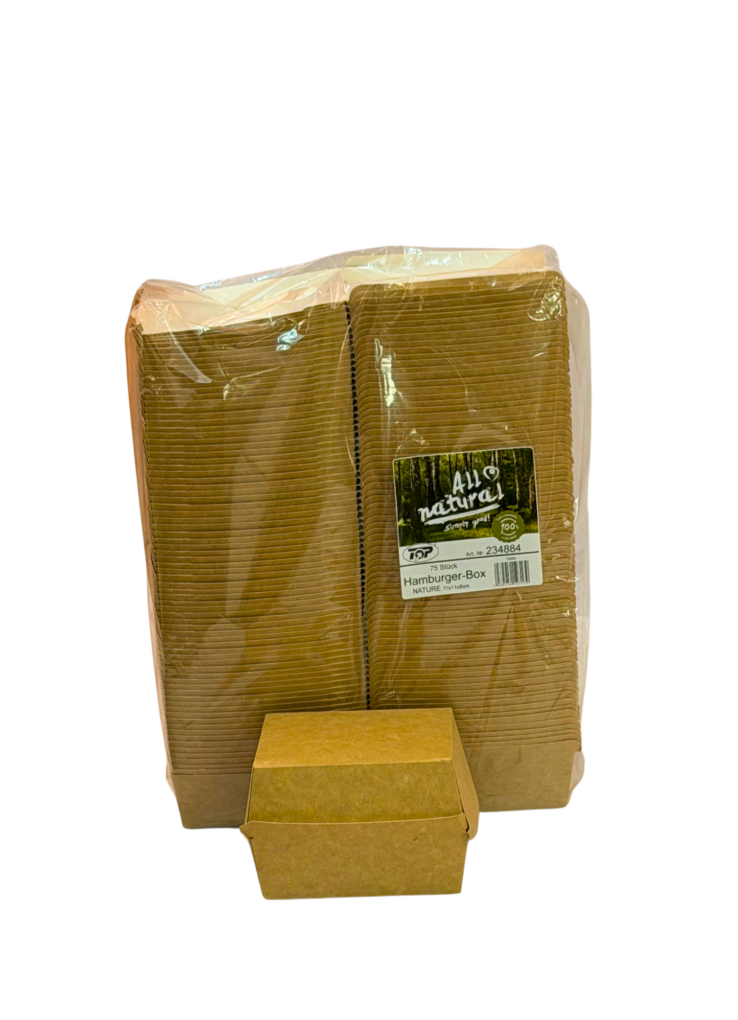 Hamburgerbox Braun Nature 11x11x8 75Stk. 234884