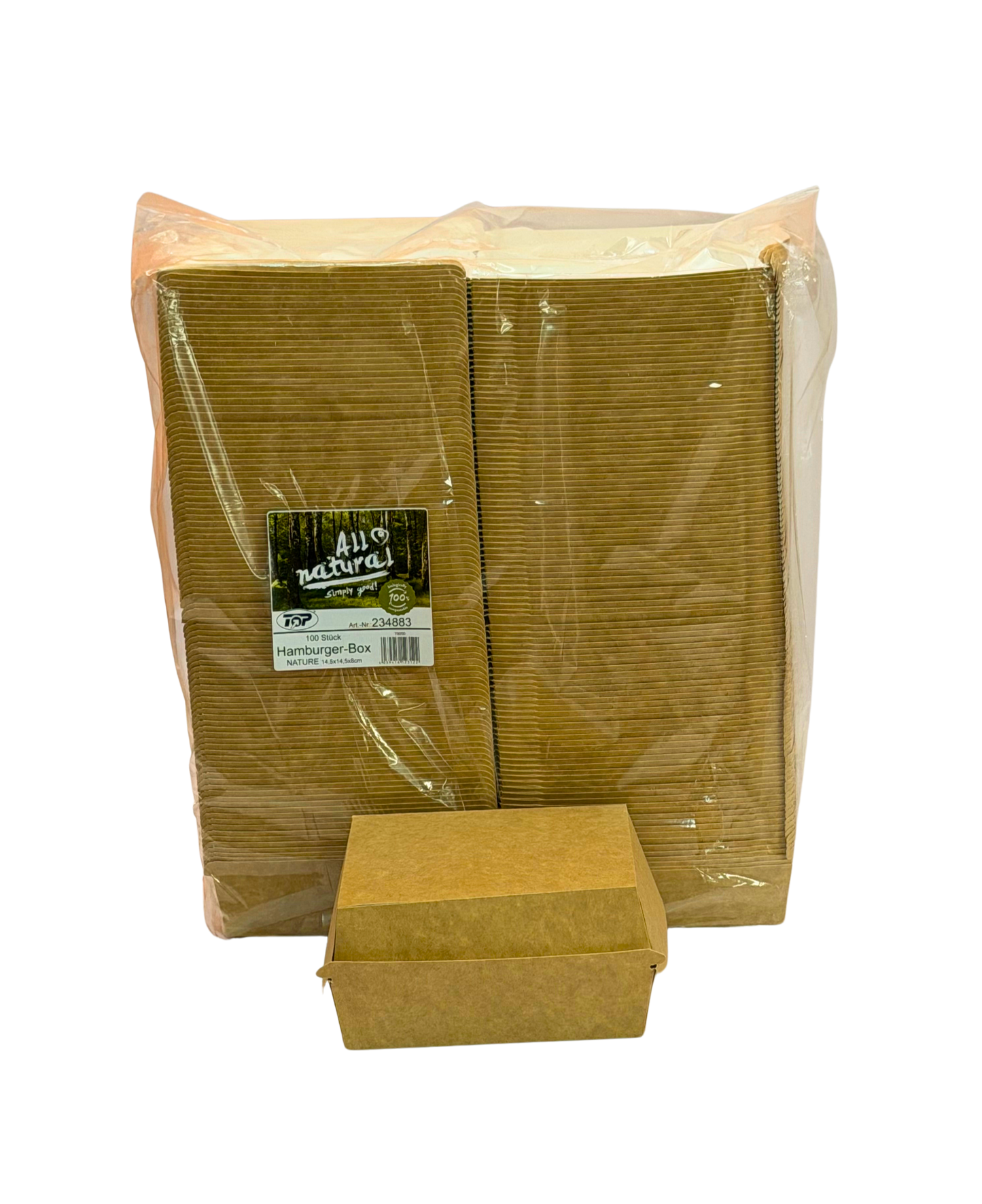 Hamburgerbox Braun Nature 14,5x14,5x8 100Stk.234883