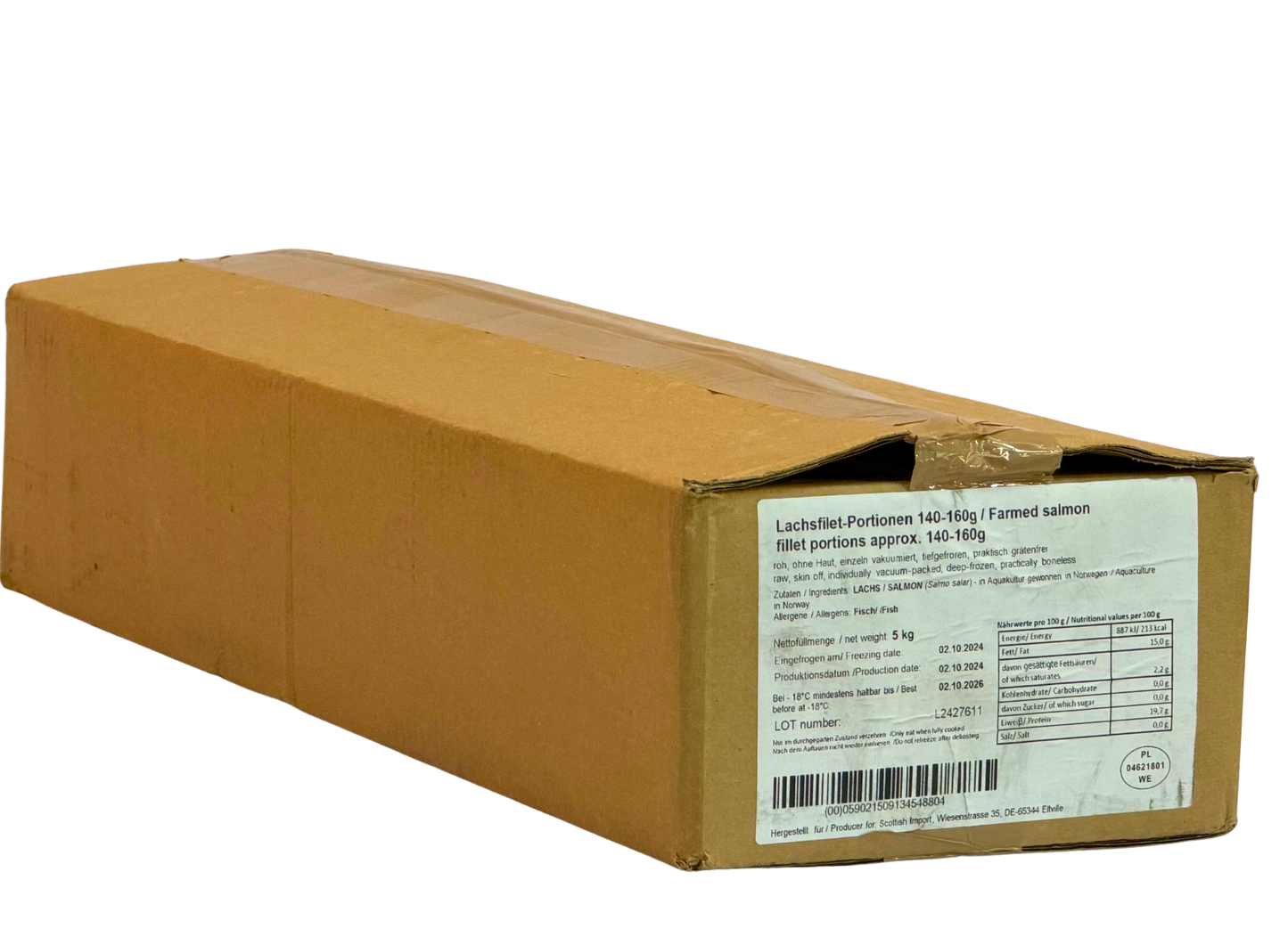 Salmon Salar Lachsfilet 150g5kg Karton