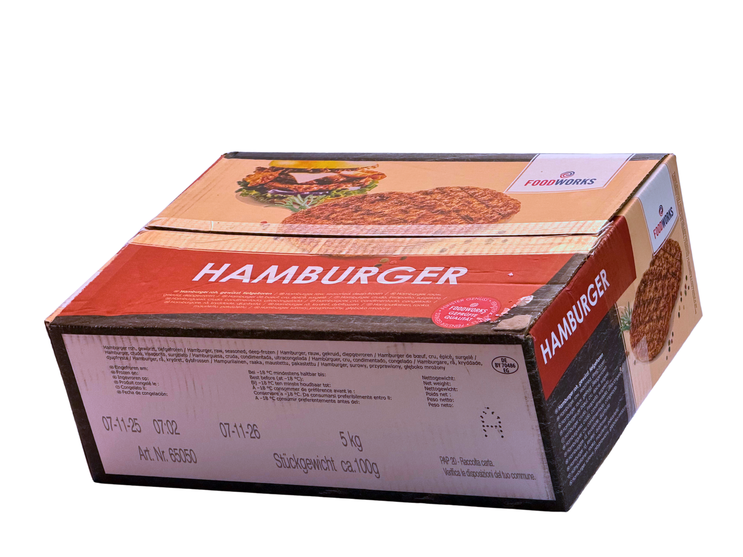 Hamburger TK 50x100g GAFA 5kg Karton