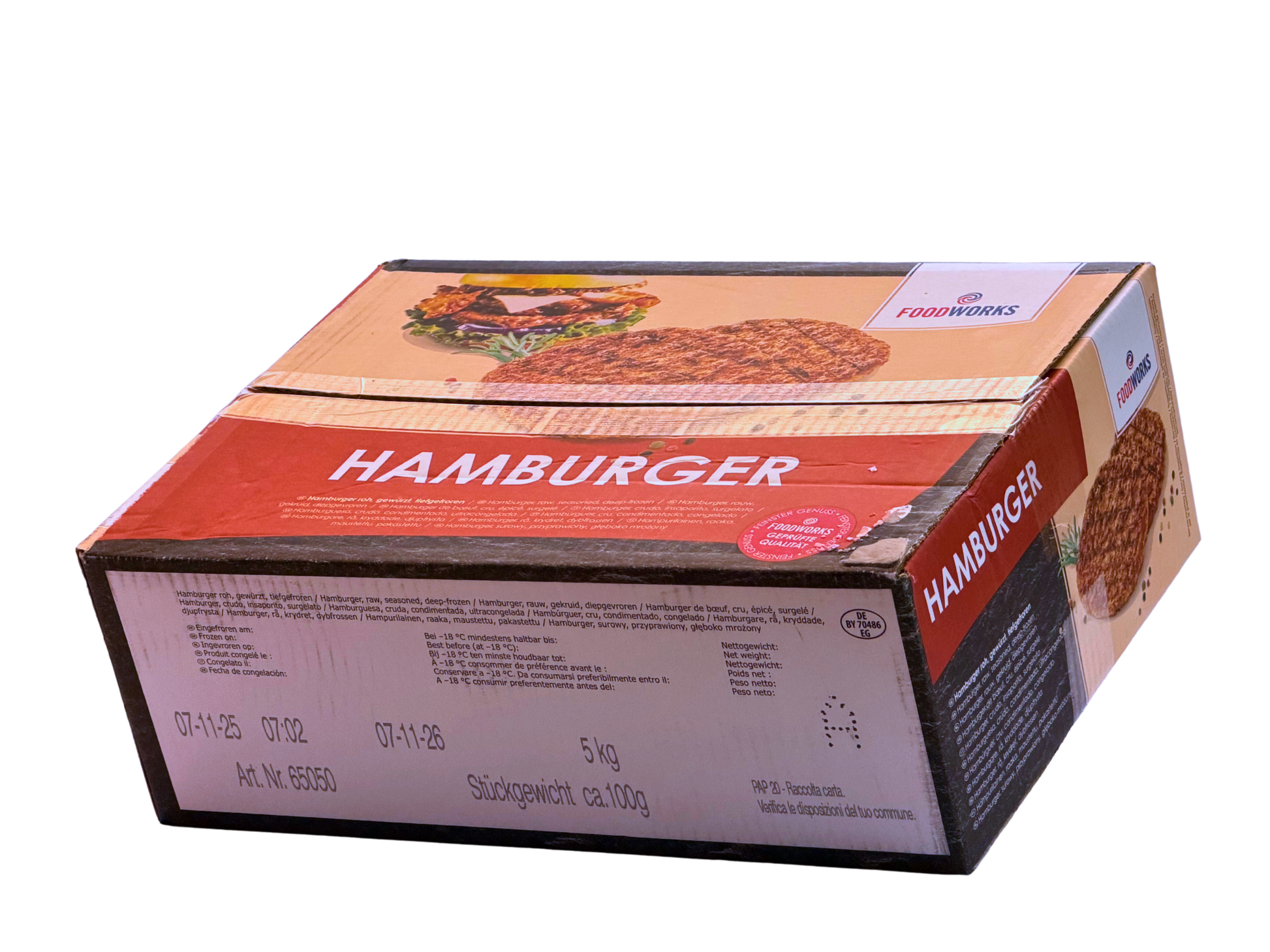 Hamburger TK 50x100g GAFA 5kg Karton