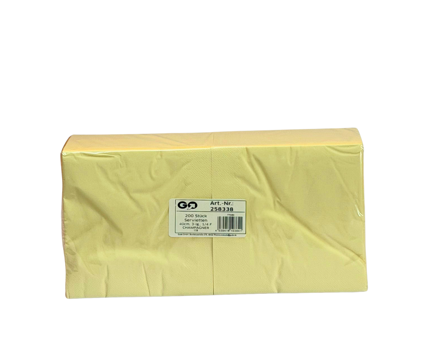 Servietten Creme 40CM Champagner 3Lag. 14 200Stk. 258338