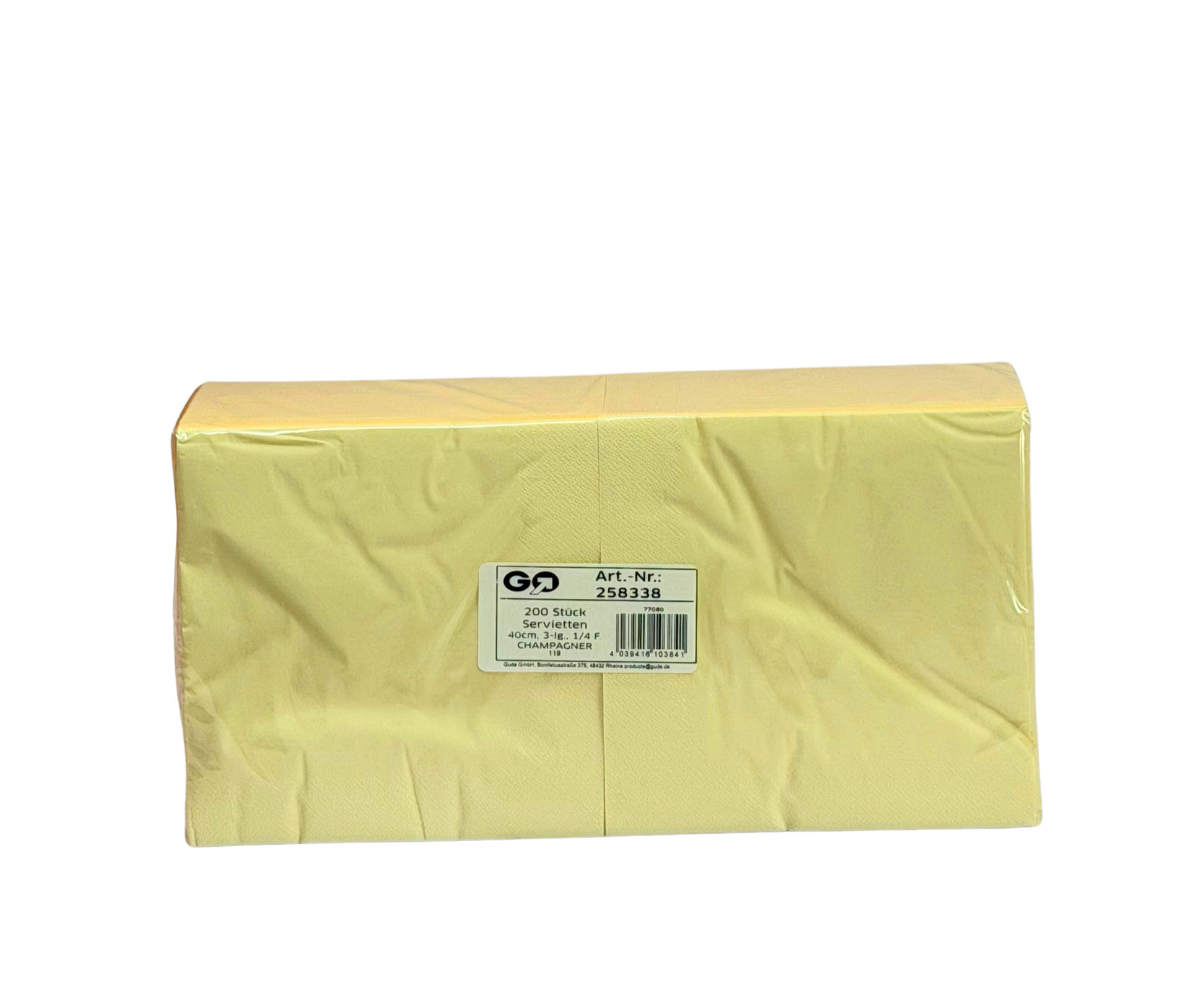 Servietten Creme 40CM Champagner 3Lag. 14 200Stk. 258338