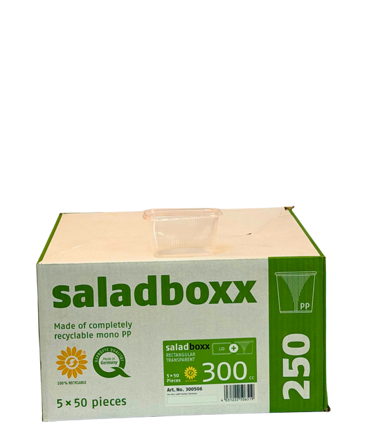 Klarsicht-Becher Eckig 300ml + Deckel 5x50Stk.