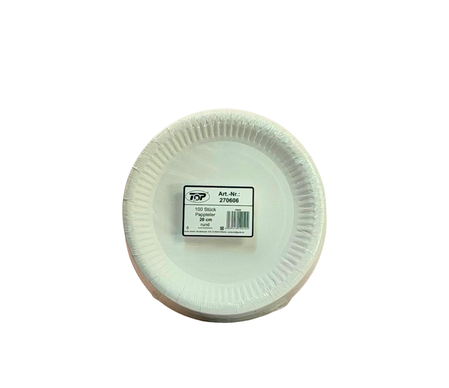 Pappteller Rund 20cm 100 Stk. 270606