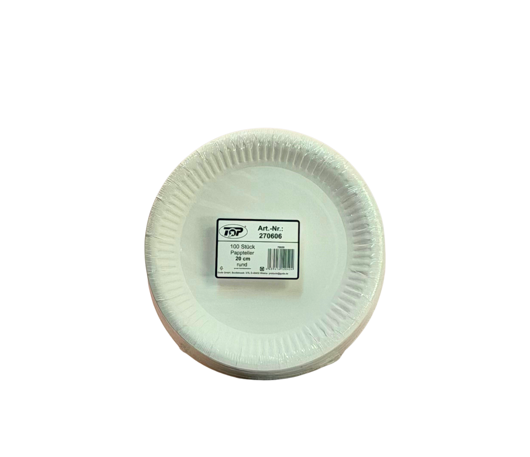Pappteller Rund 20cm 100 Stk. 270606