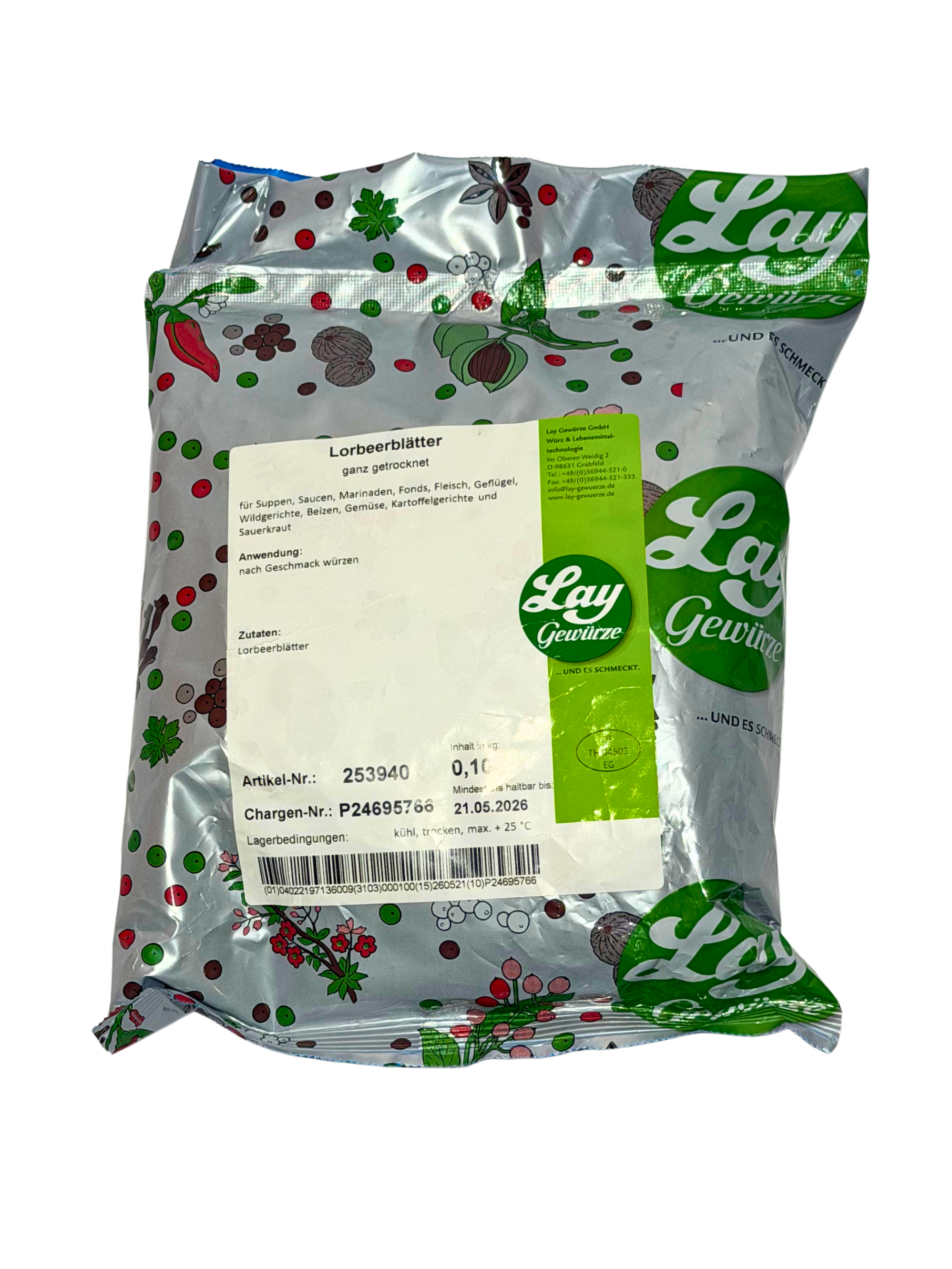 Lay Lorbeerblätter ganz getrocknet 100g Beutel