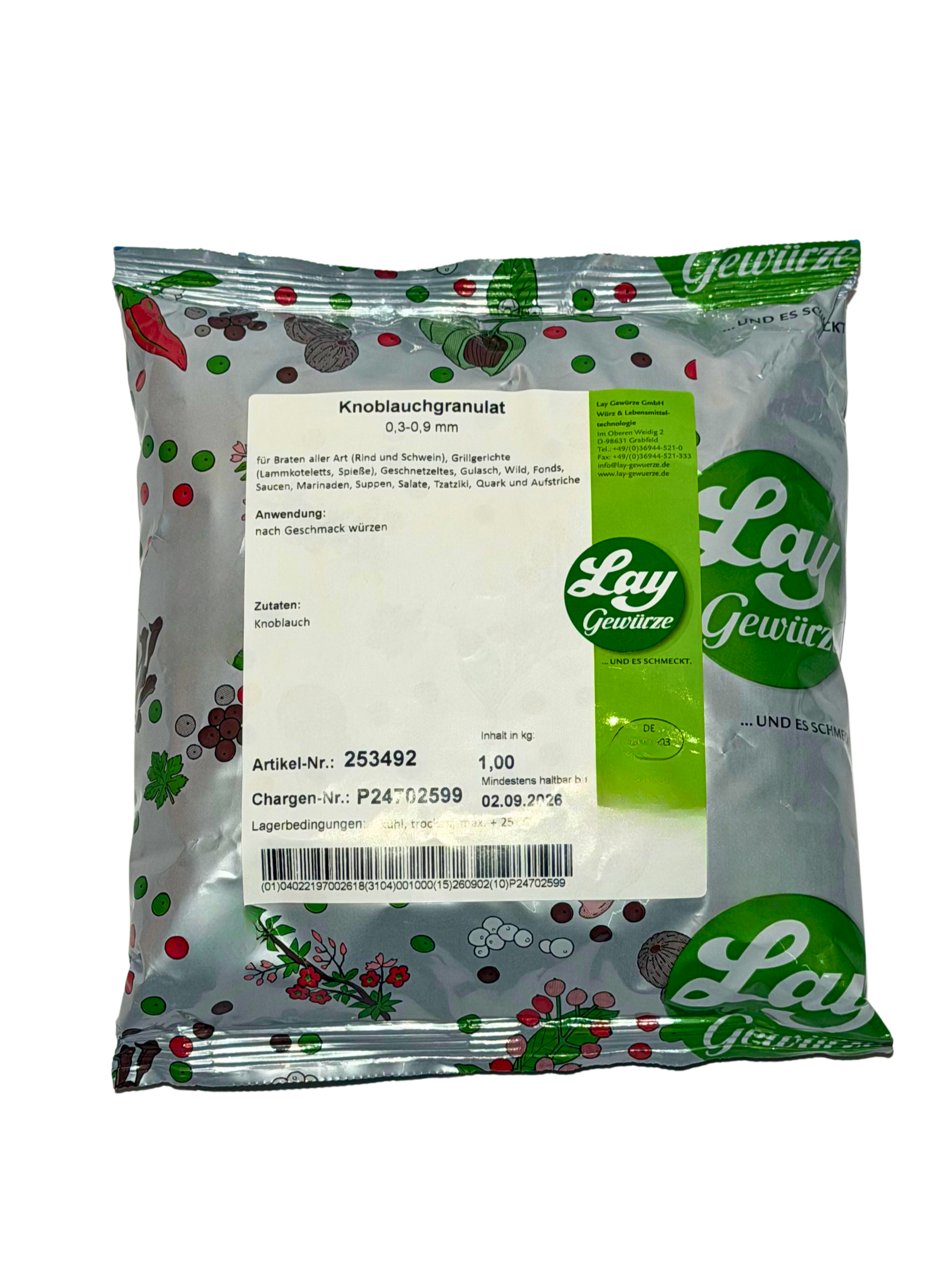 Lay Knoblauchgranulat 0,3-0,9mm 1kg Beutel