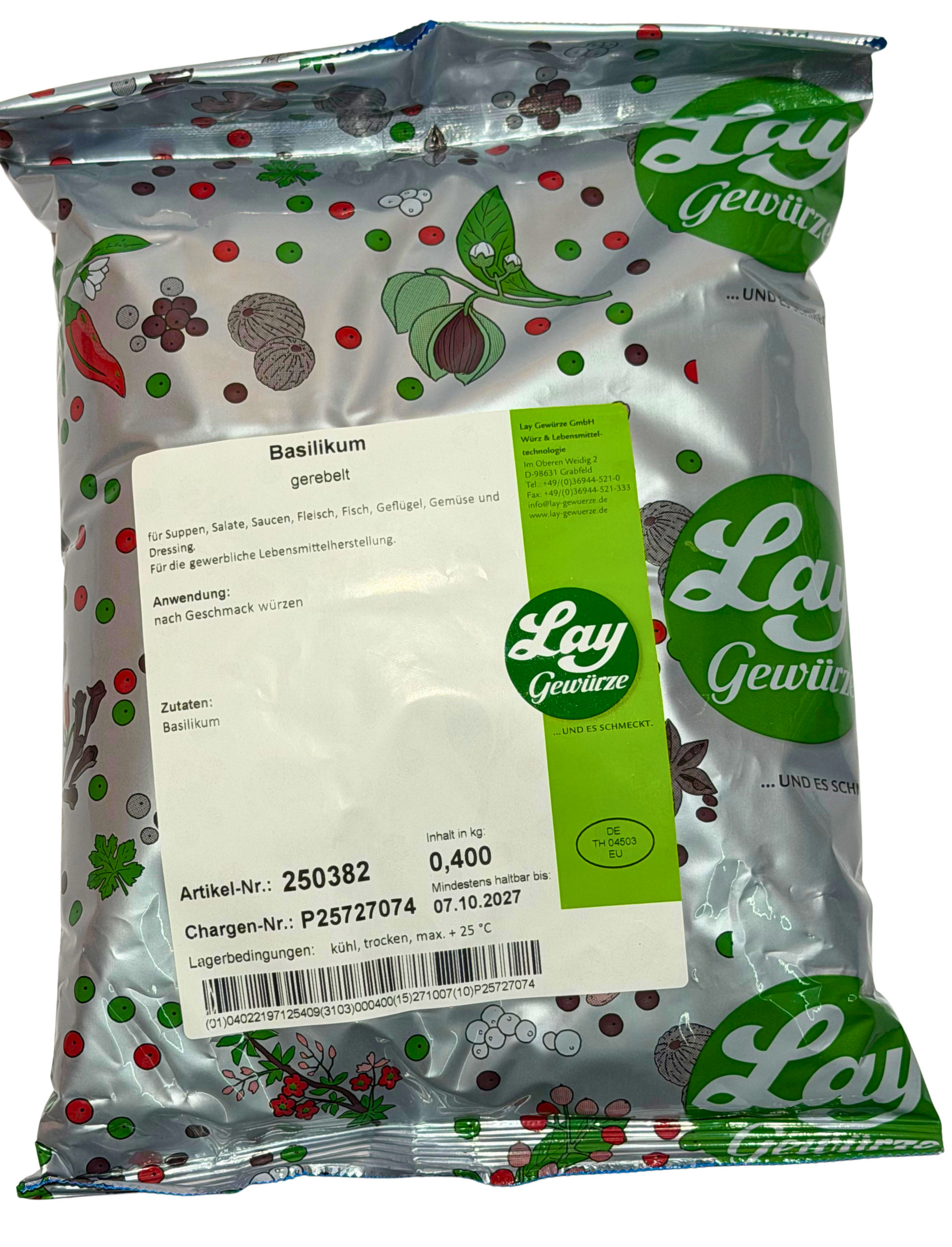Lay Basilikum Gerebelt 400g Beutel