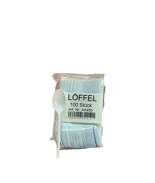 Löffel 175mm Weiss PS Gelegt 100Stk. Horeca