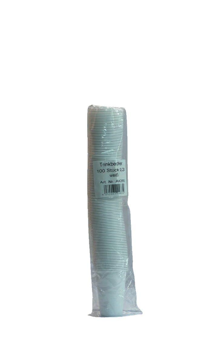 Trinkbecher 200ml Weiss PP 100Stk. AK205