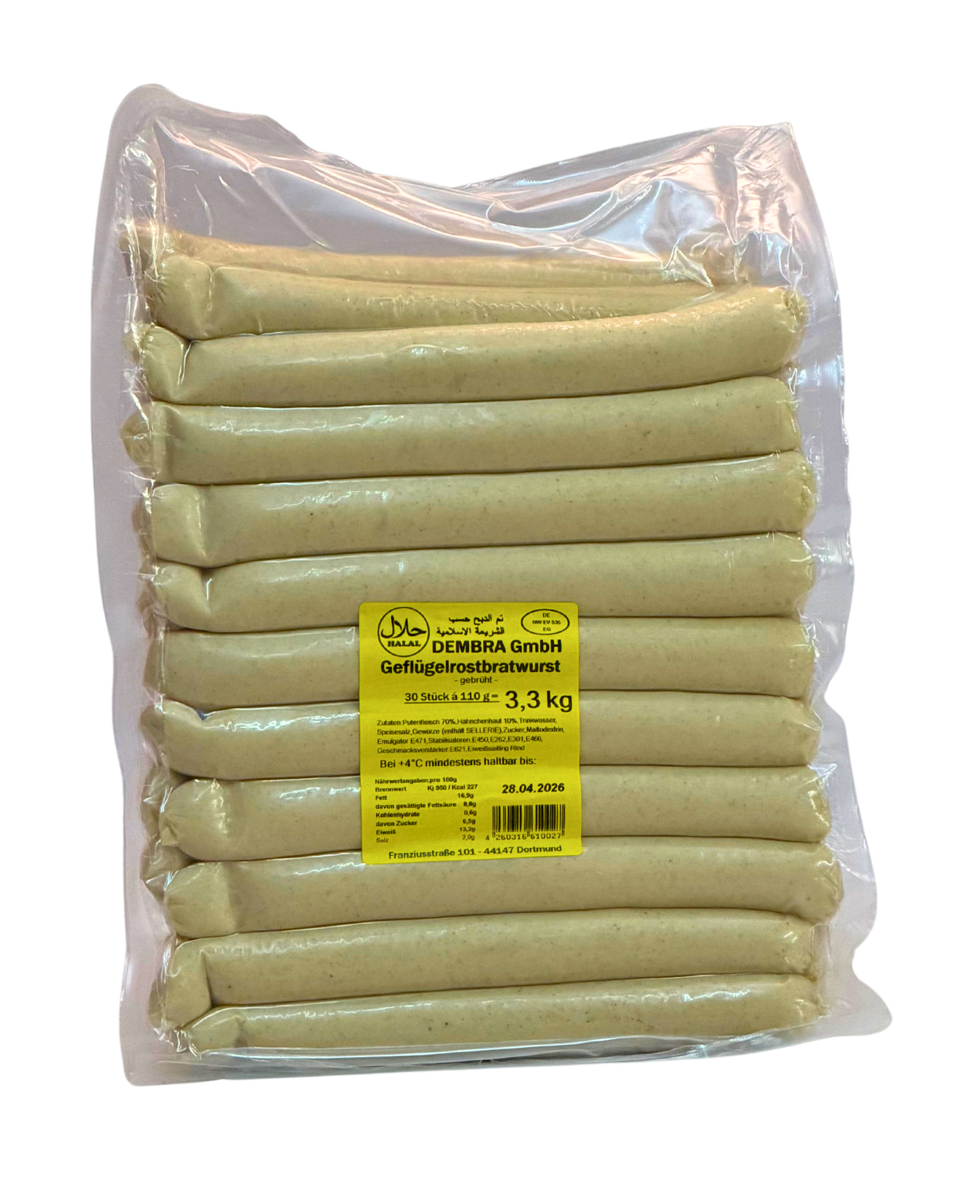 Puten Bratwurst 30x110g