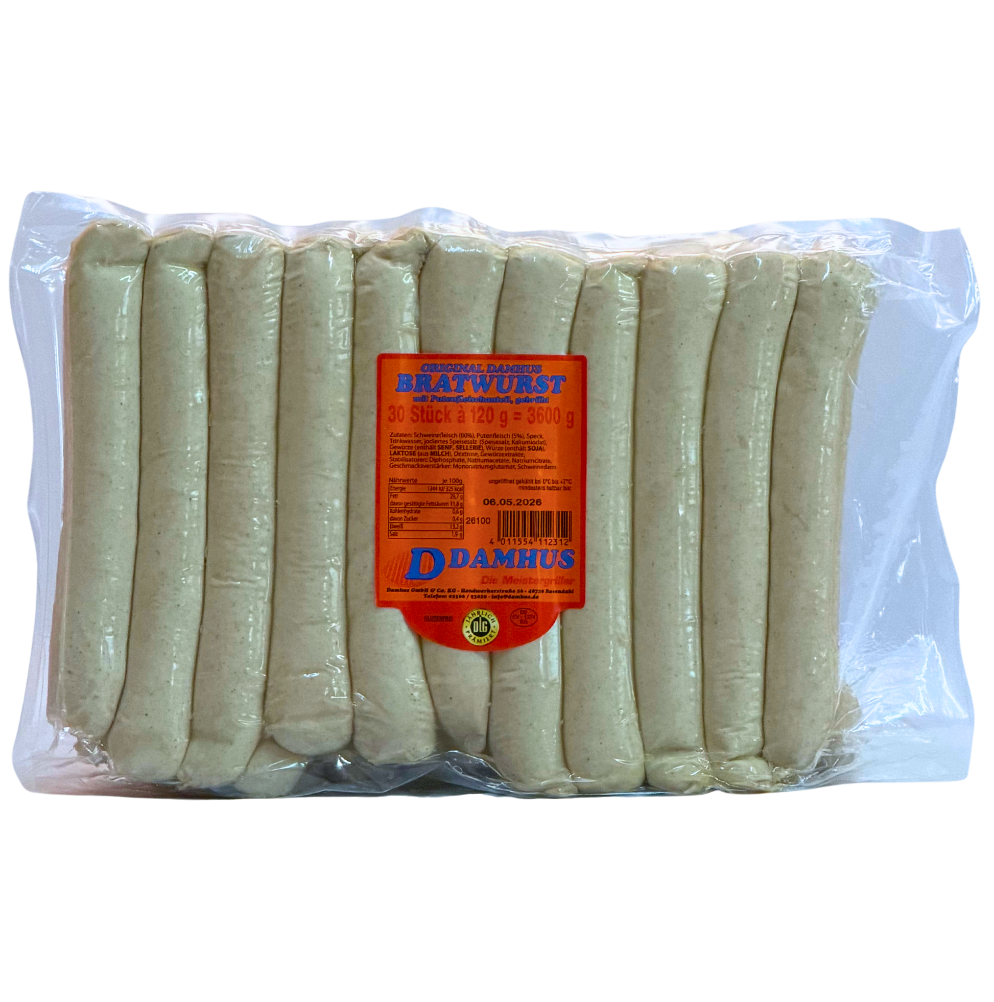 Bratwurst 30x120g Damhus