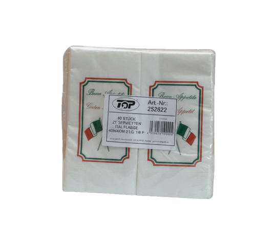 Servietten Italia Flagge 2Lag. 40cm 18 gef. 60Stk 252822