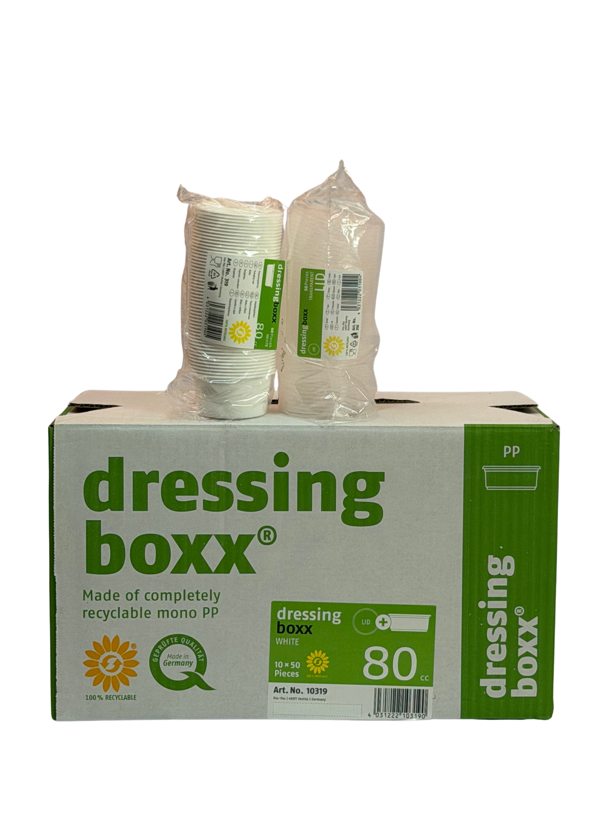 Verpackungsbecher m.D. 80ml Weiss 500Stk.10319
