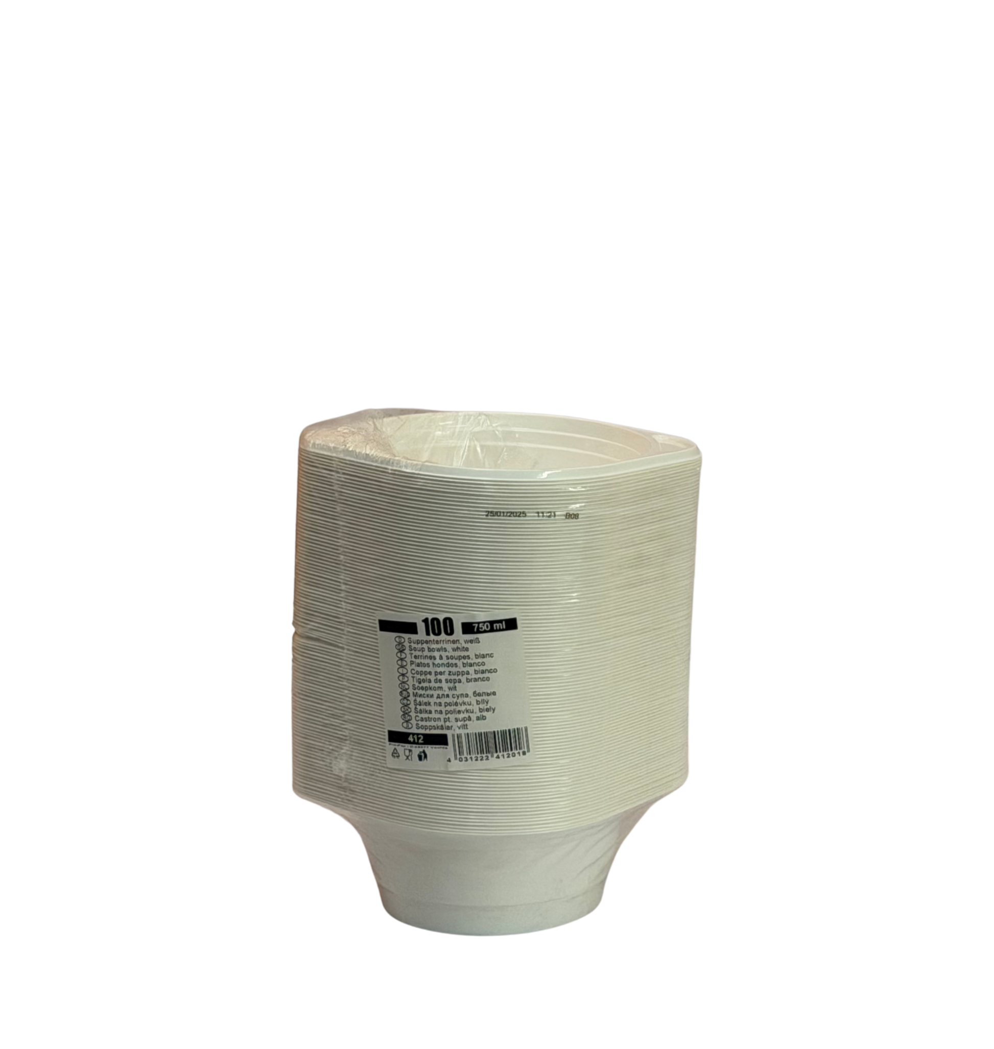 Suppenterrine 750ml Weiss mit Ohren 100Stk.