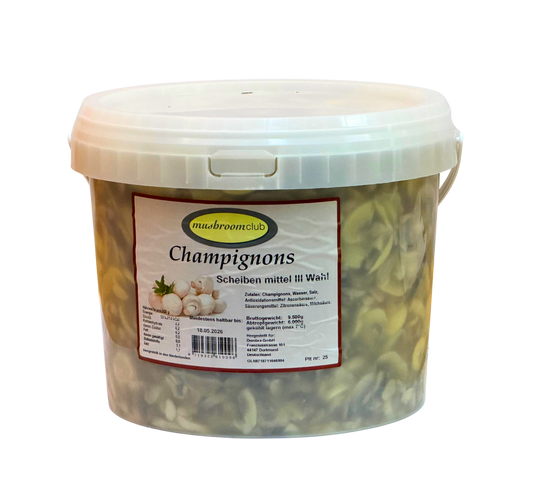 Champignons 3.Wahl geschnitten 10Kg Eimer