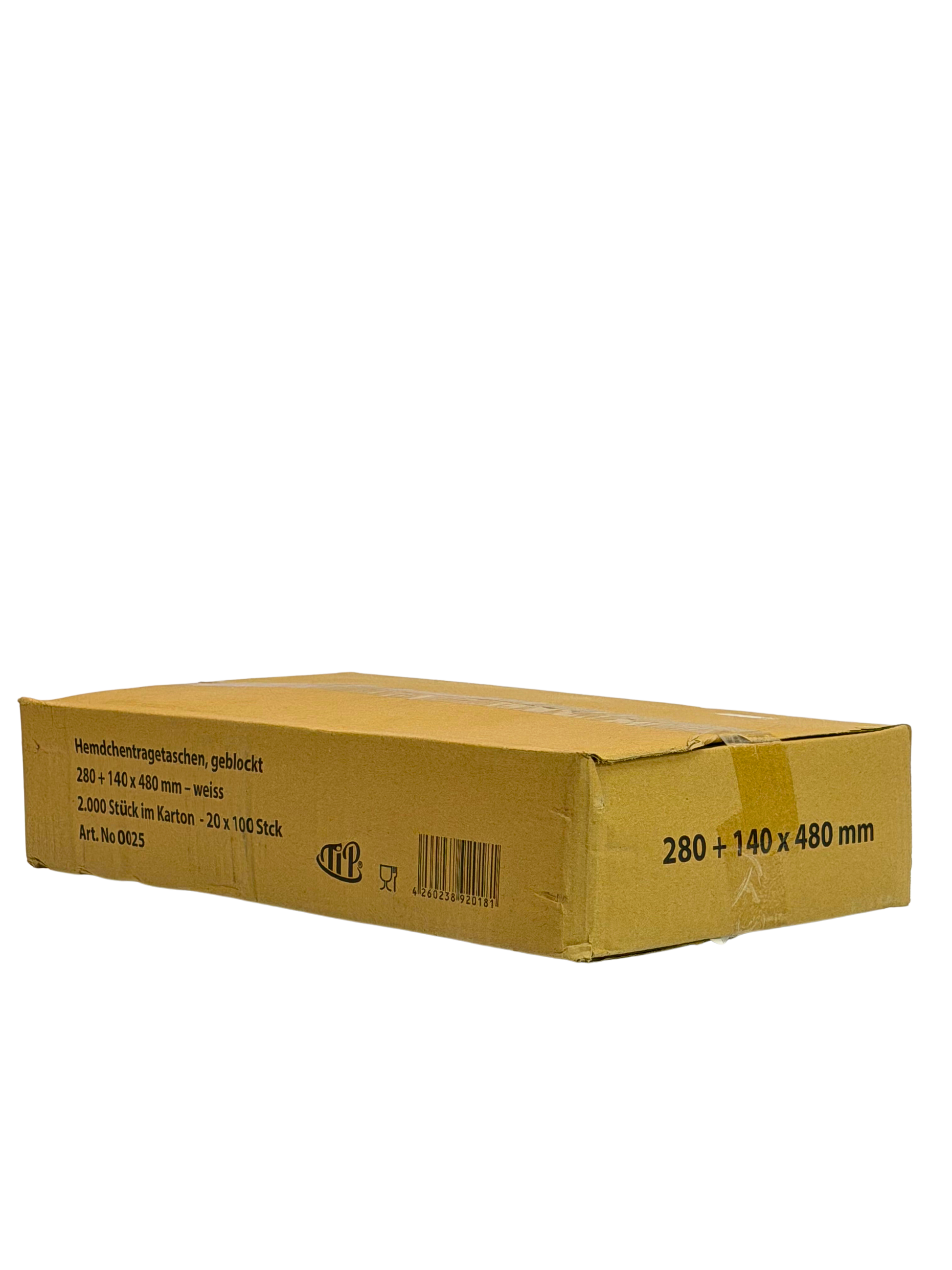 Hemdtragetasche Geblockt 28+14x48cm 2000Stk AK48