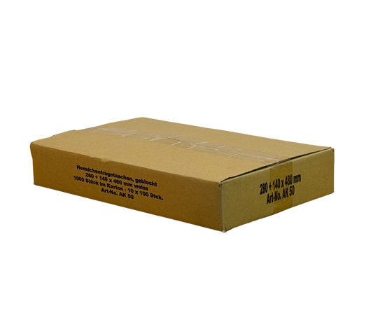 Tragetaschen Extrastark 28+14x48cm 1000Stk AK50