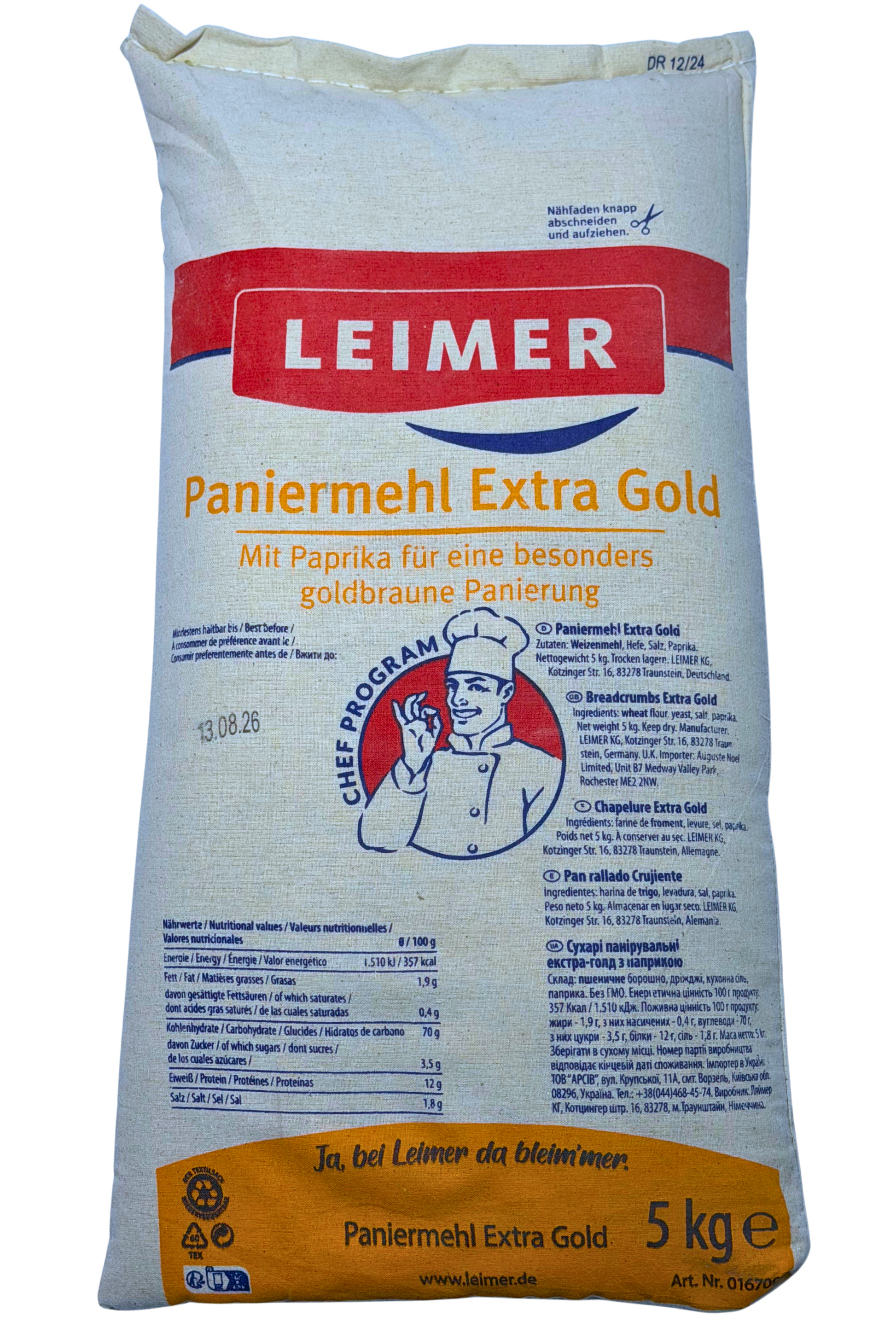 Leimer Paniermehl Goldgel m. Paprika 5kg