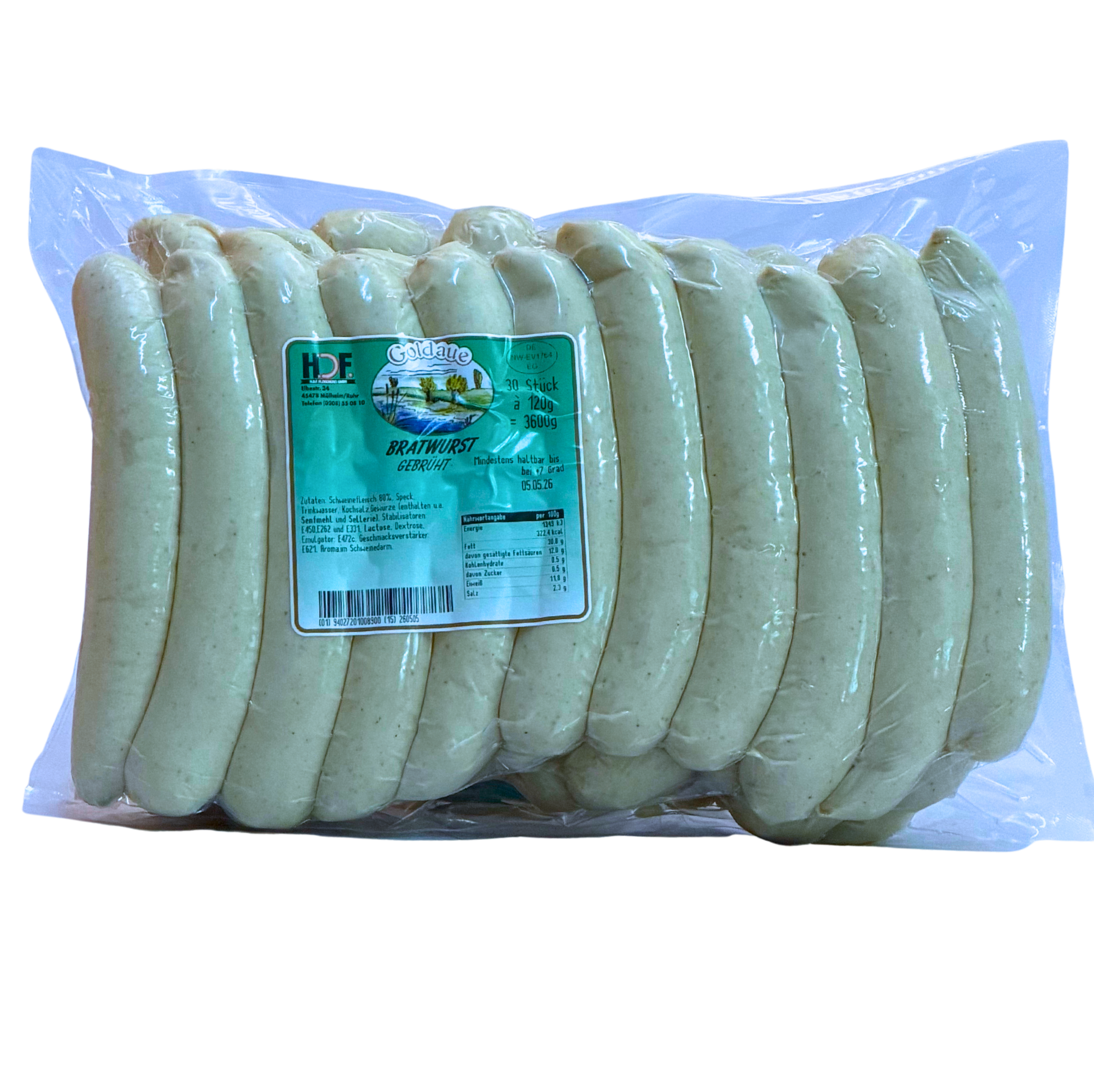 Bratwurst 30x120g Goldaue HDF