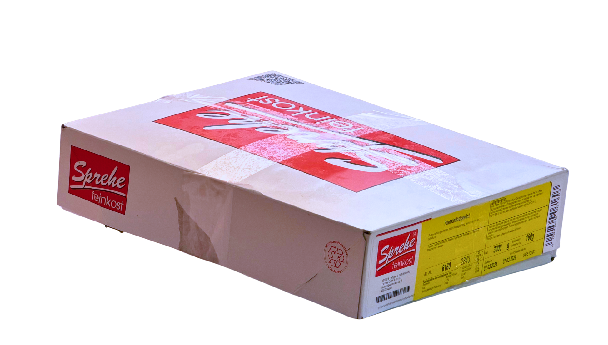 160g Sprehe Putenbrust Natur 3Kg