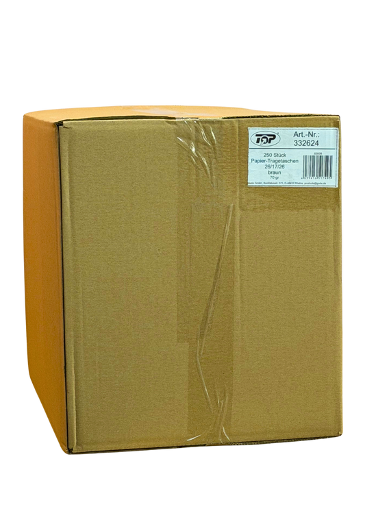 Papp Tragetaschen Braun 26x17x25 250Stk
