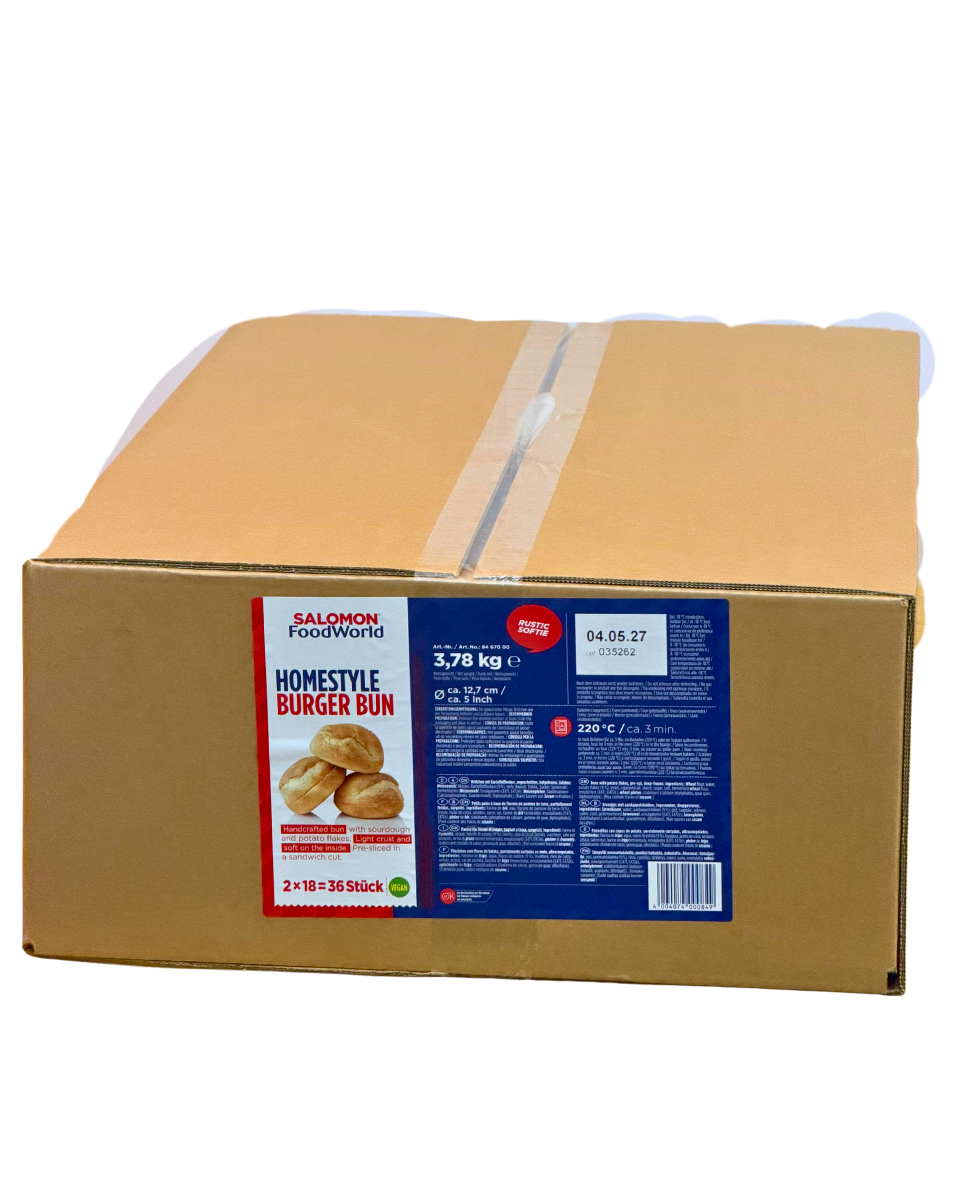 Salomon Homestyle Burger Bun 12,7cm 36x105g