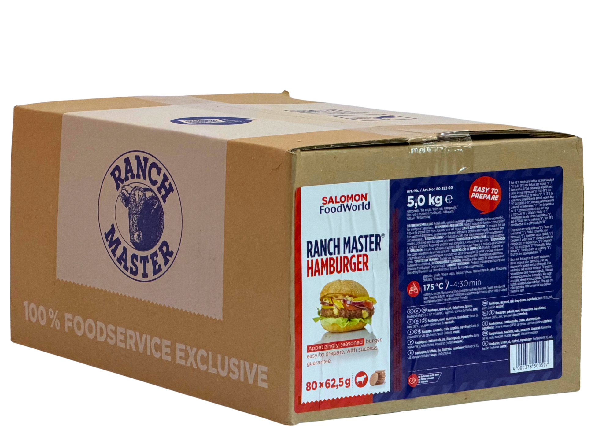Hamburgerfleisch Ranch master 80x62,5g