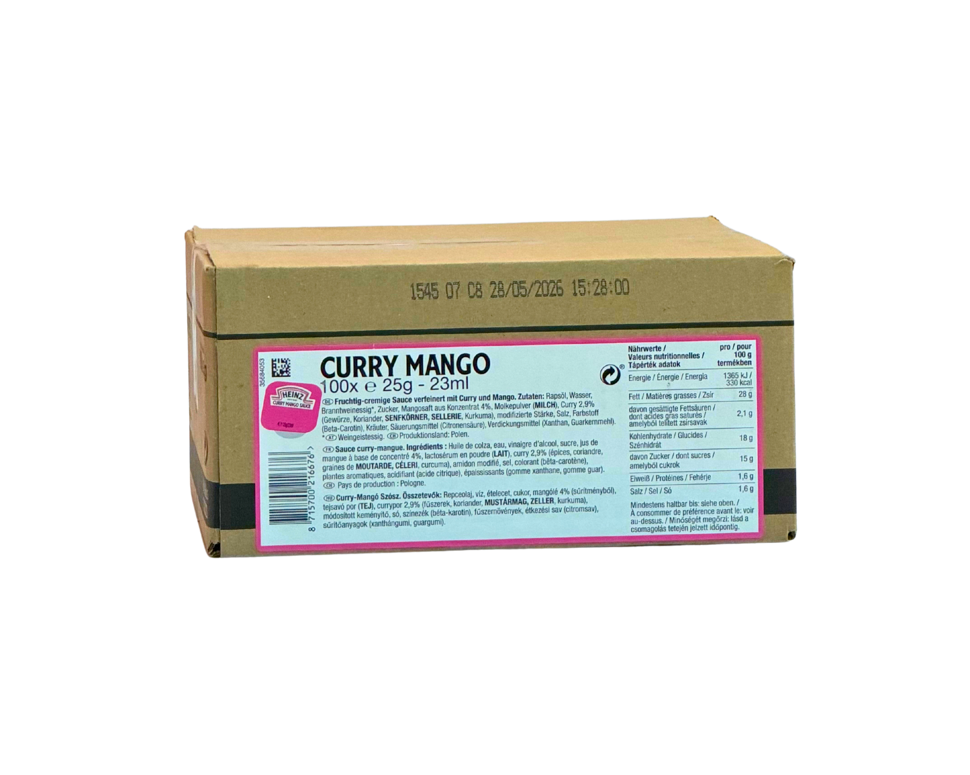Heinz Curry Mango Sauce Dip 100x25g