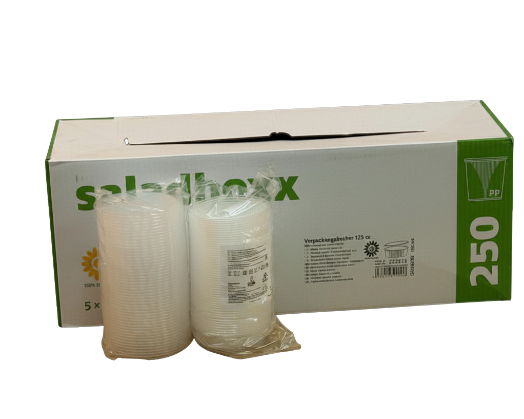 Klarsicht-Becher Rund 125ml + Deckel 5x50Stk.