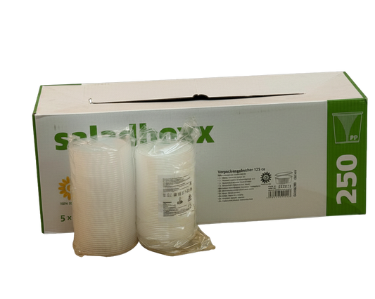 Klarsicht-Becher Rund 125ml + Deckel 5x50Stk.