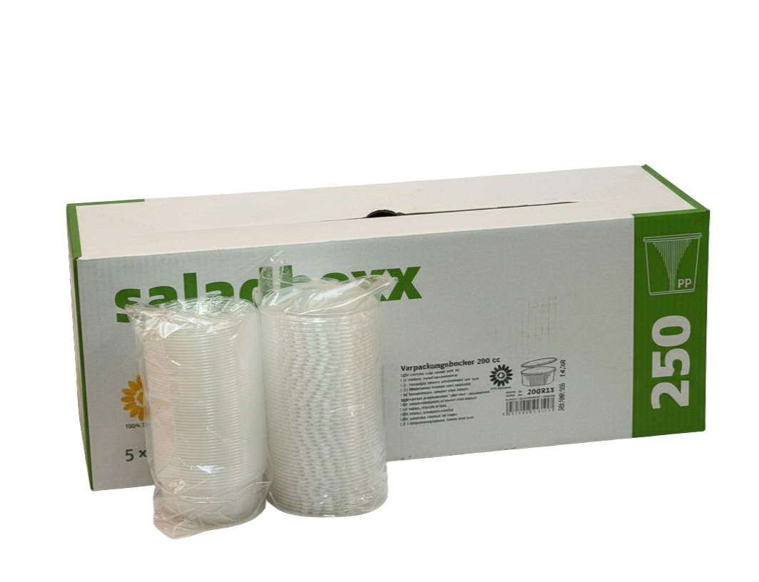 Klarsicht-Becher Rund 200ml + Deckel 5x50Stk.