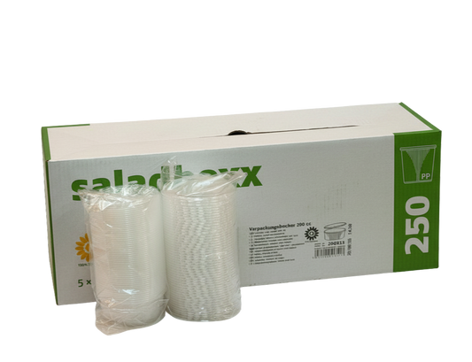 Klarsicht-Becher Rund 200ml + Deckel 5x50Stk.