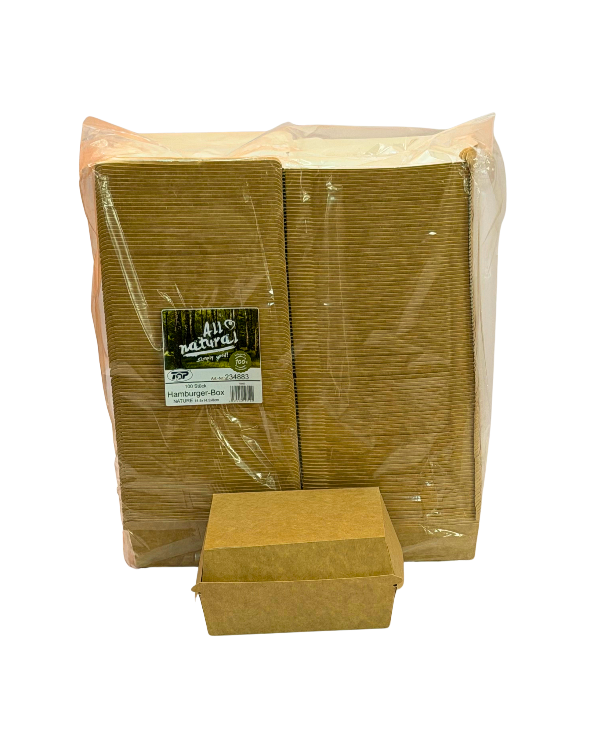 Hamburgerbox Braun Nature 14,5x14,5x8 100Stk.234883