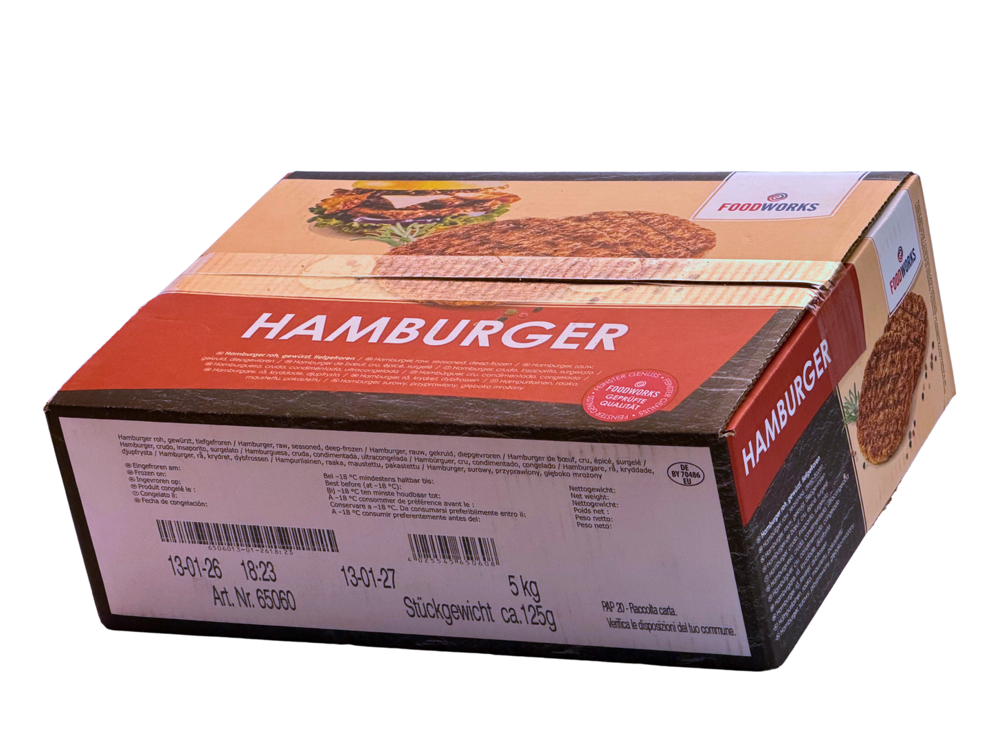 Hamburger TK 40x125g GAFA 5kg Karton