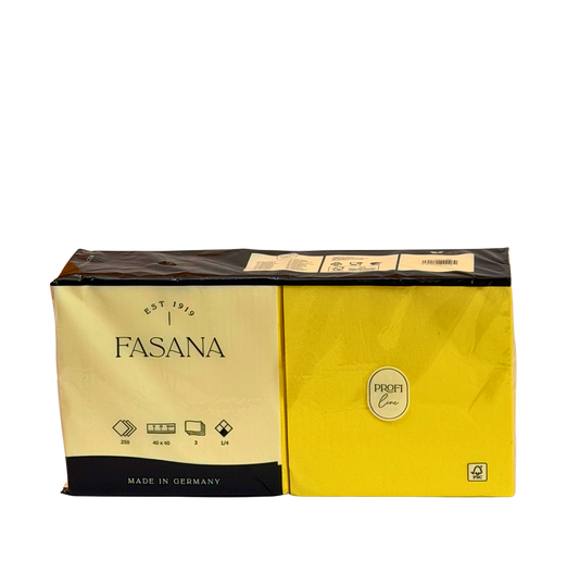 Servietten Gelb 40CM Fusana 3Lag. 250Stk. 228529