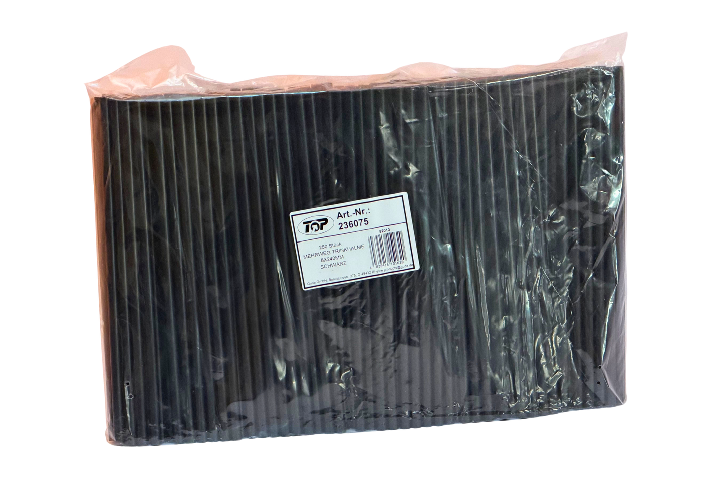 Trinkhalme Schwarz 250Stk 8x250mm