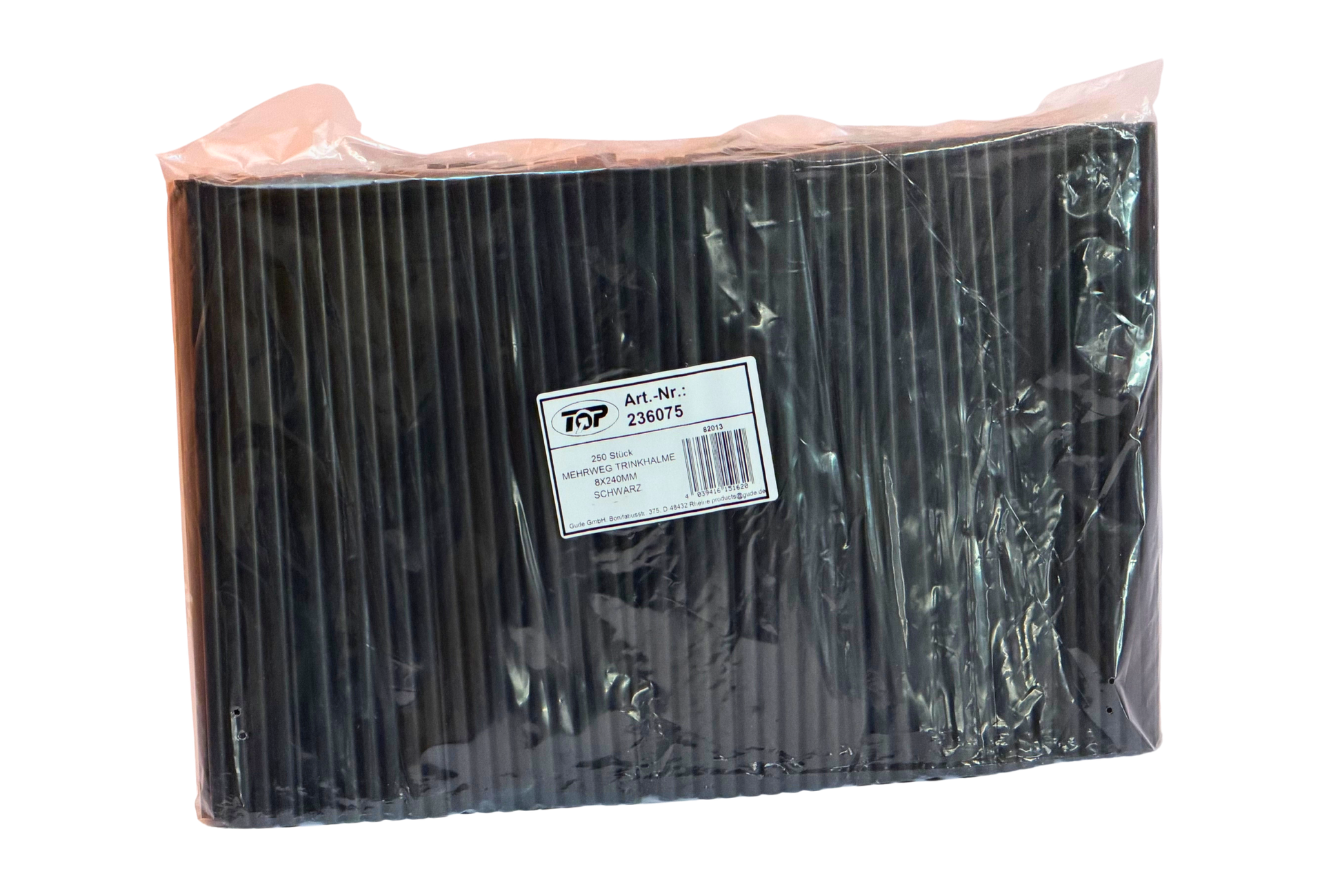 Trinkhalme Schwarz 250Stk 8x250mm