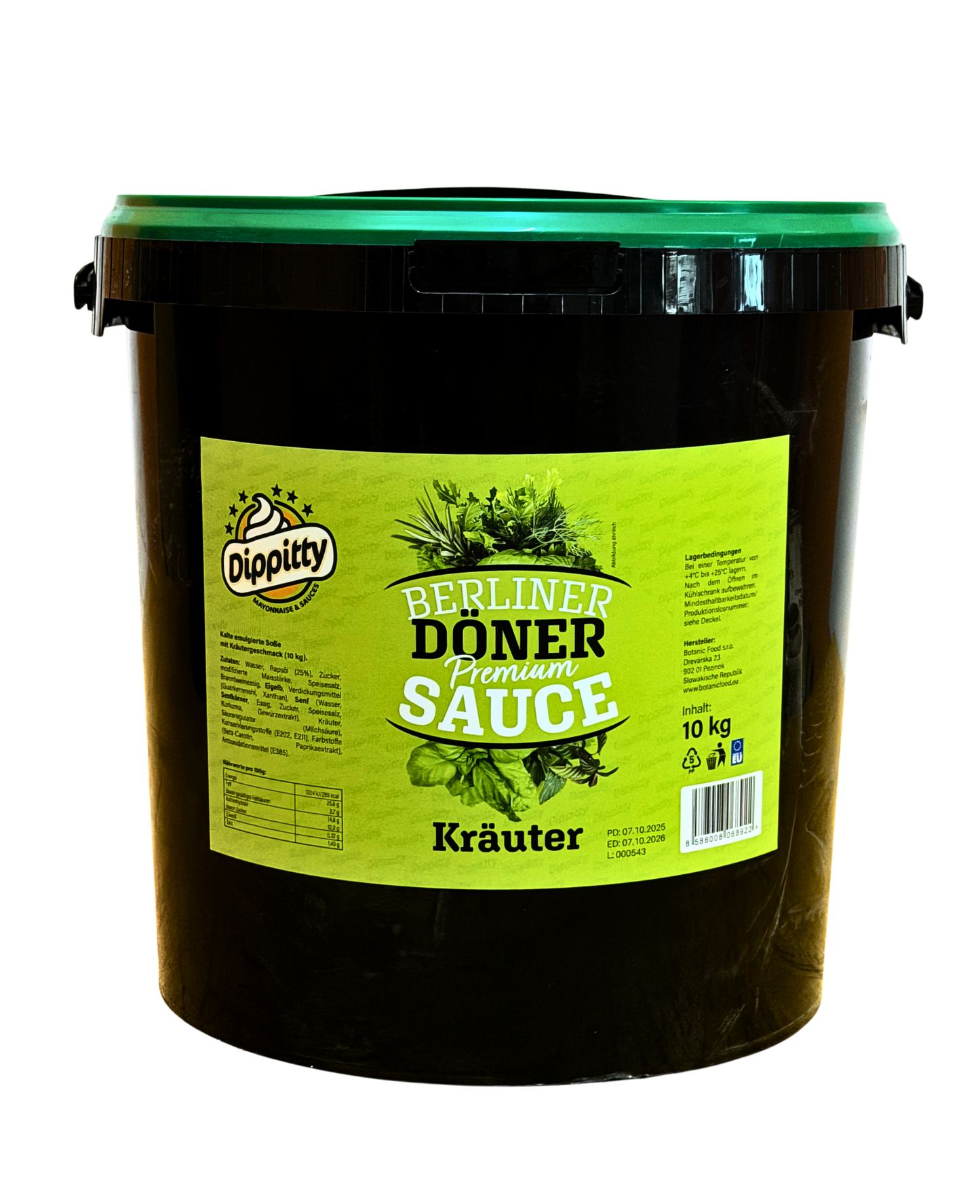 672-Dippitty Berliner Premium Döner Sauce Kräuter 10Kg Eimer